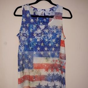 Sheer American Flag Top